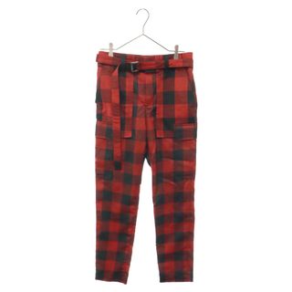 Sacai サカイ 22SS Buffalo Check Trousers バッファローチェック カーゴパンツ レッド/ブラック 22-02701M