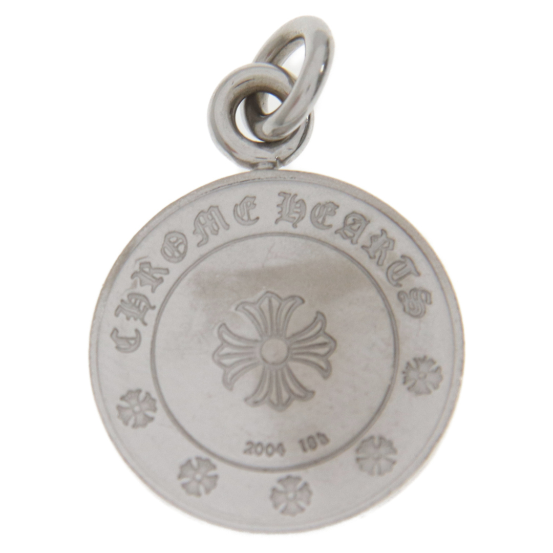 Chrome Hearts(クロムハーツ)のCHROME HEARTS クロムハーツ K18WG CHRM ANGL MDL P/D エンジェルメダルチャーム パヴェダイヤ ペンダントトップ ネックレストップ ホワイトゴールド メンズのアクセサリー(ネックレス)の商品写真