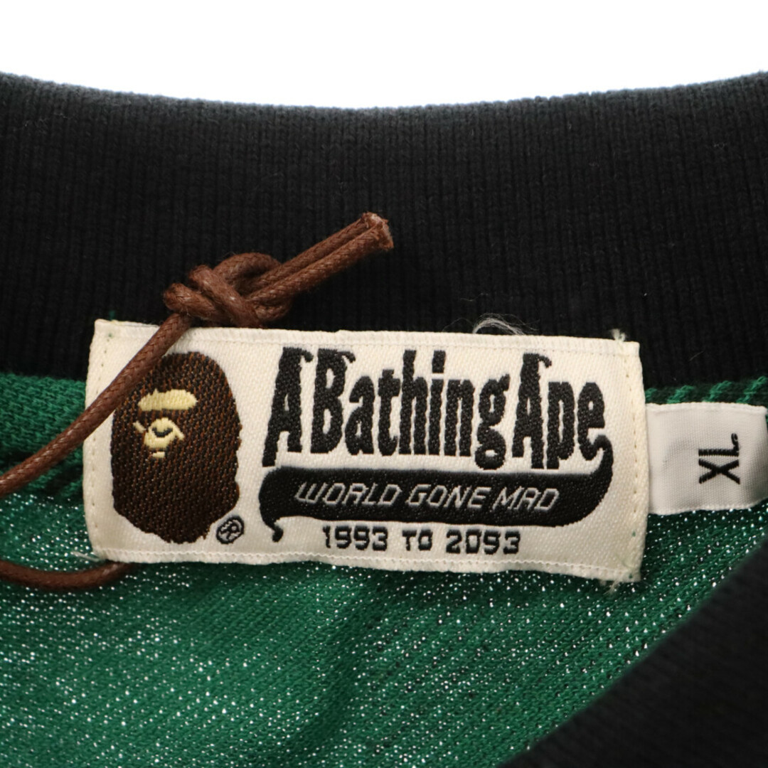 A BATHING APE(アベイシングエイプ)のA BATHING APE アベイシングエイプ エイプヘッド ベビーマイロ チェック柄 半袖ポロシャツ 0002P09801016 グリーン メンズのトップス(シャツ)の商品写真