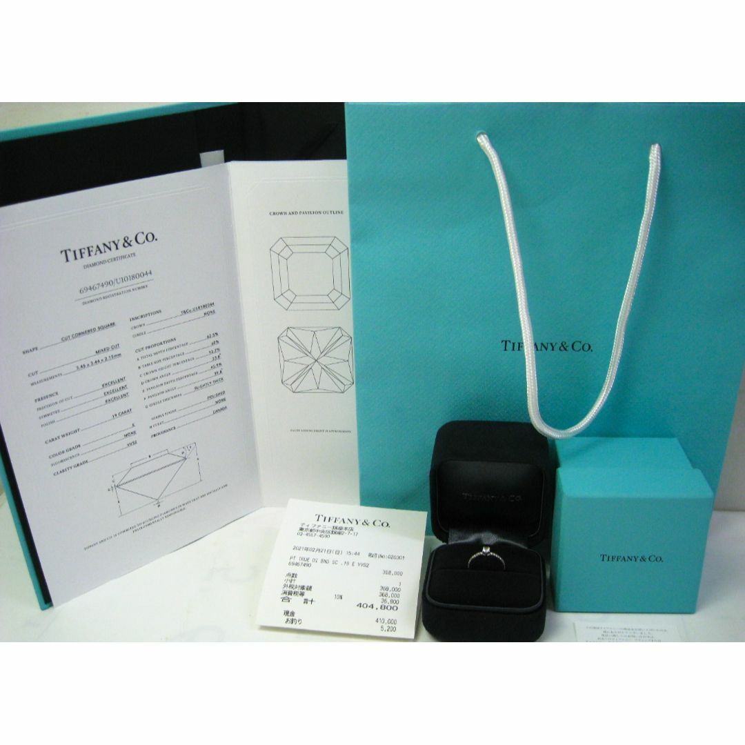 Tiffany & Co.(ティファニー)の極美品ティファニーPt950プラチナ トゥルーダイヤ0.19ct脇D0.09ct レディースのアクセサリー(リング(指輪))の商品写真