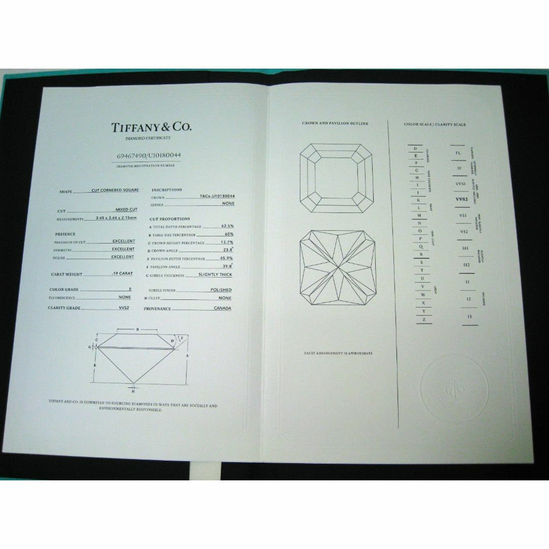 Tiffany & Co.(ティファニー)の極美品ティファニーPt950プラチナ トゥルーダイヤ0.19ct脇D0.09ct レディースのアクセサリー(リング(指輪))の商品写真