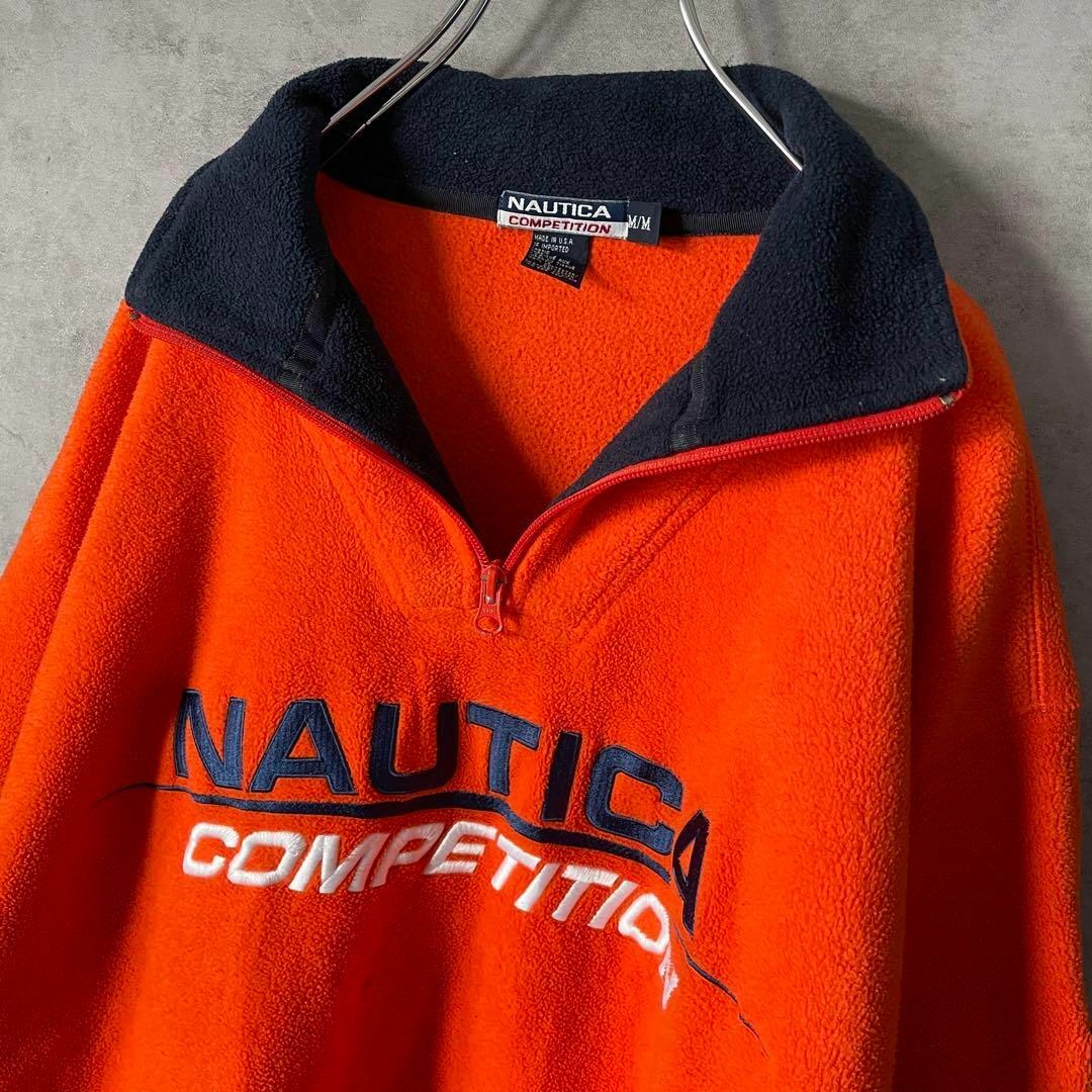 NAUTICA(ノーティカ)の【usa製、ビッグ刺繍ロゴ、ハーフジップ】NAUTICAフリースジャケット古着 メンズのジャケット/アウター(その他)の商品写真