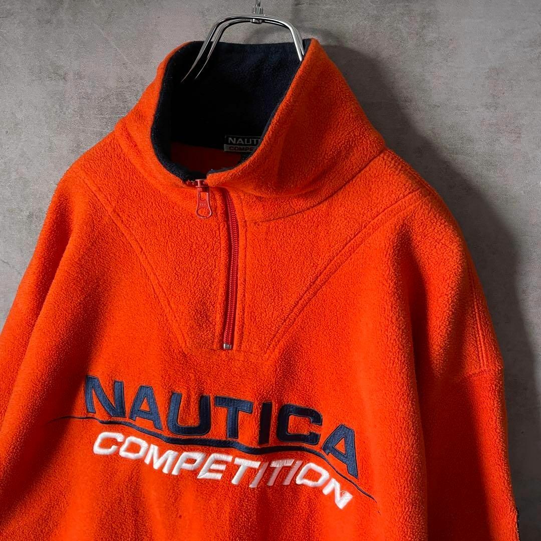 NAUTICA(ノーティカ)の【usa製、ビッグ刺繍ロゴ、ハーフジップ】NAUTICAフリースジャケット古着 メンズのジャケット/アウター(その他)の商品写真