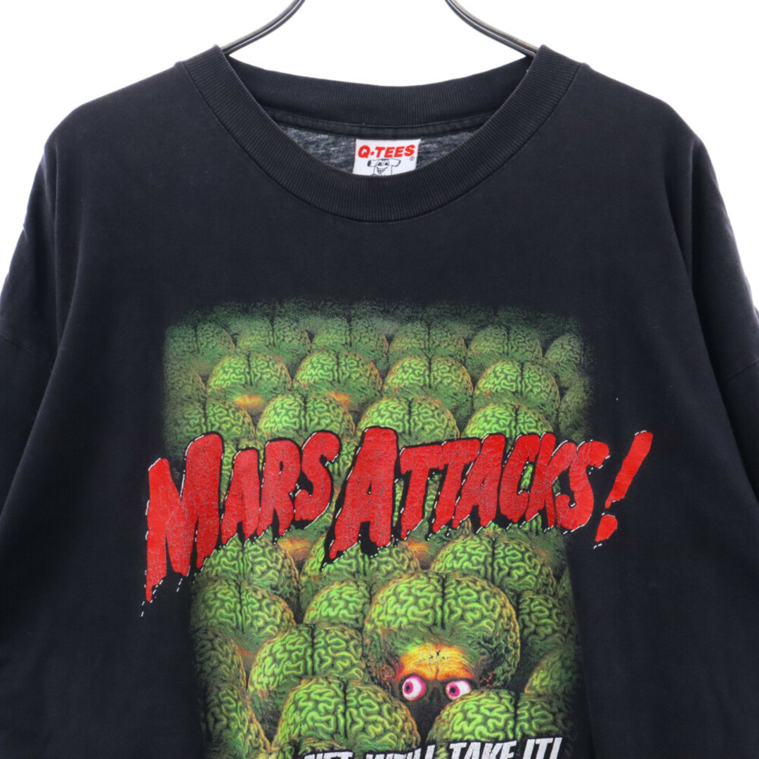 VINTAGE ヴィンテージ 90s MARS ATTACKS マーズアタックス Tシャツ Q-TEESボディ ブラック メンズのトップス(Tシャツ/カットソー(半袖/袖なし))の商品写真