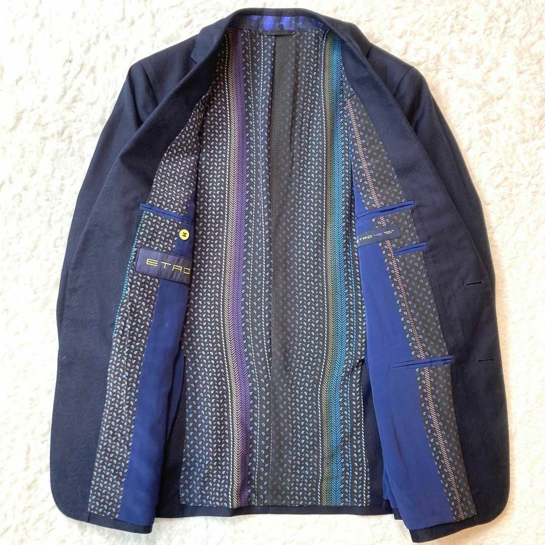 ETRO(エトロ)の【未使用級】ETRO エトロ スリーピース 紺 ネイビー ヘリンボーン 46 M メンズのスーツ(その他)の商品写真