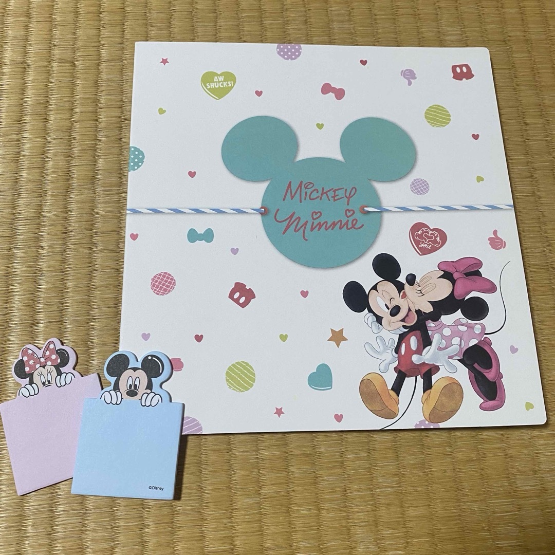 Disney(ディズニー)のディズニー ミッキー ミニー 色紙 ふせん付き ハンドメイドの文具/ステーショナリー(カード/レター/ラッピング)の商品写真