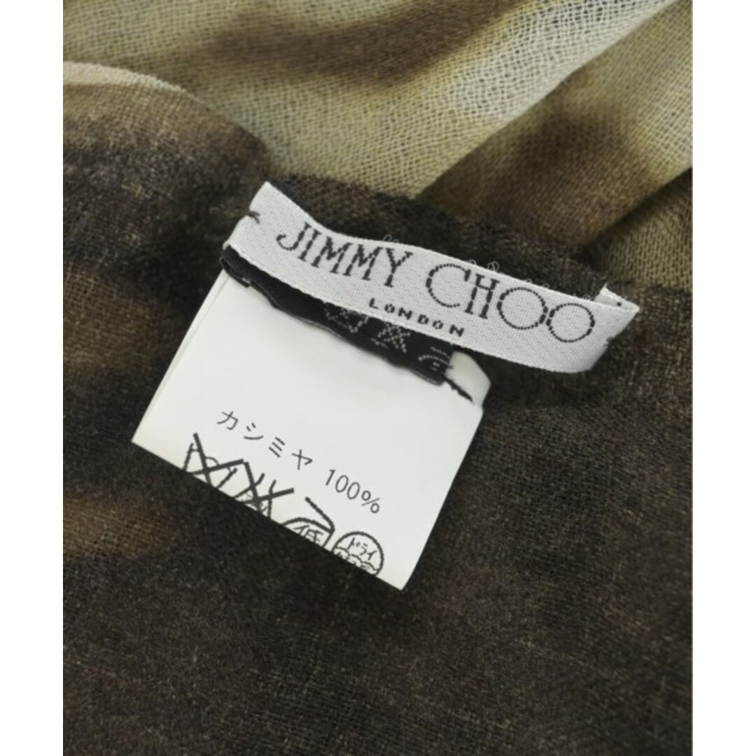 JIMMY CHOO(ジミーチュウ)のJIMMY CHOO ジミーチュー ストール - 白x茶xベージュ(豹柄) 【古着】【中古】 メンズのファッション小物(ストール)の商品写真