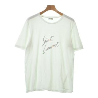 SAINT LAURENT PARIS Tシャツ・カットソー S 白 【古着】【中古】(Tシャツ/カットソー(半袖/袖なし))