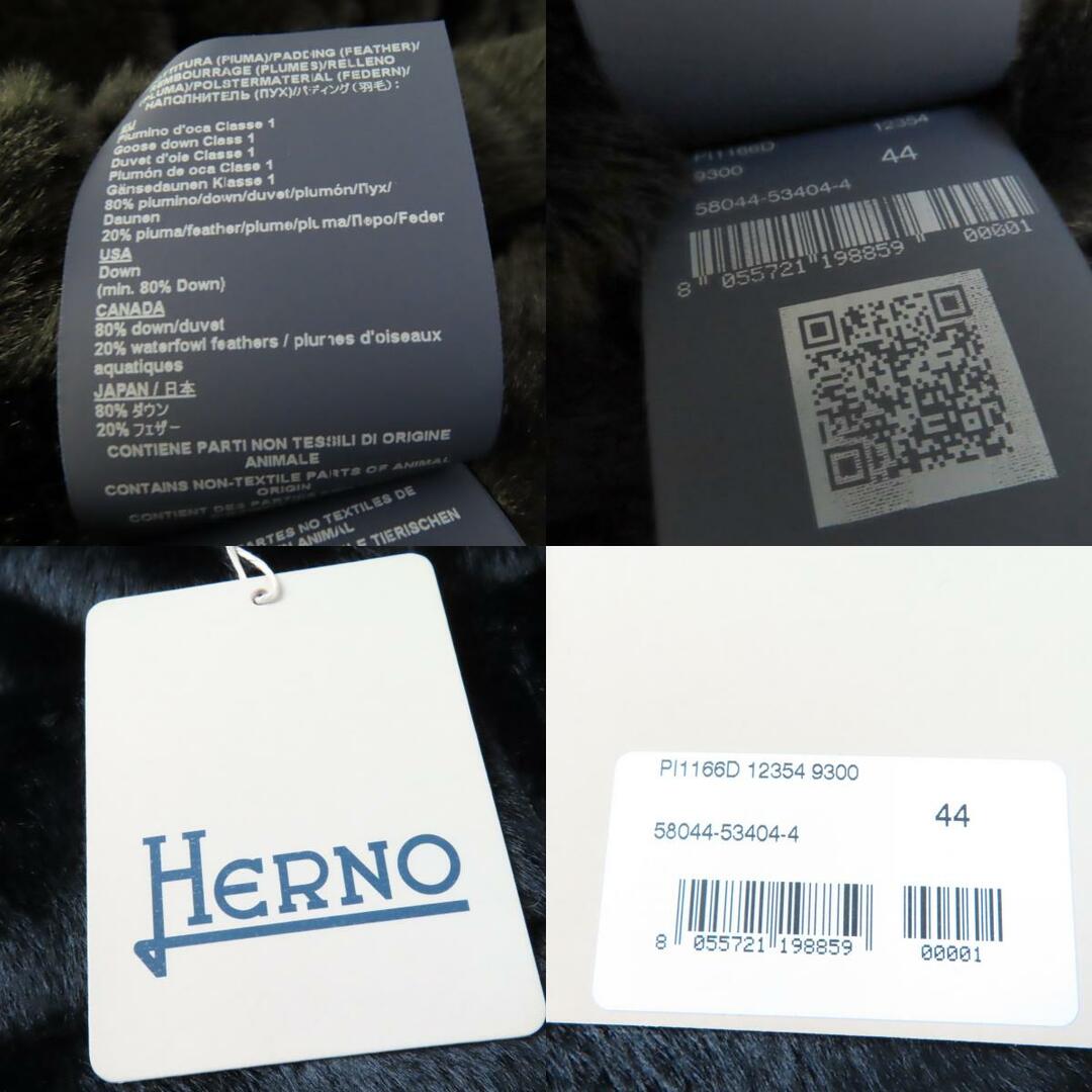 HERNO(ヘルノ)の未使用品☆Herno ヘルノ 2022年製 PI1166D エコファー スタンドカラー ダウンジャケット ブラック 44 ハンガー付き 正規品 レディース レディースのジャケット/アウター(ダウンジャケット)の商品写真