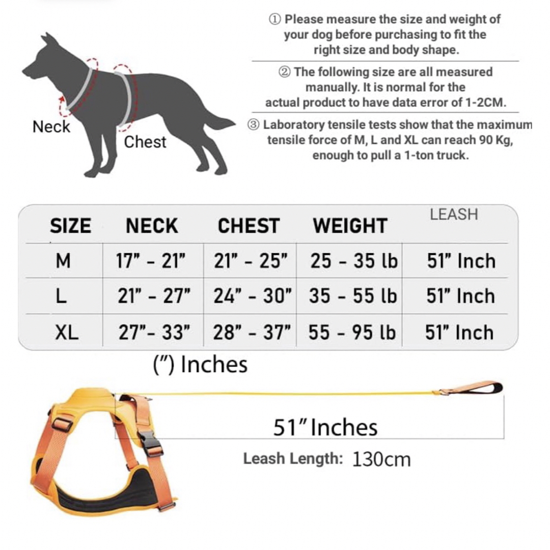 中型犬用調整可ソフトパッド入り犬用ベスト付き引っ張り防止ハーネス その他のペット用品(犬)の商品写真