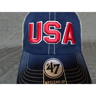フォーティセブン(47 Brand)のUSA購入【47BRAND】 激レア アメリカ【USA】国旗 ロゴ刺繍キャップ(キャップ)