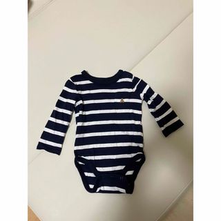 ベビーギャップ(babyGAP)の【美品】BabyGAP ボーダーロンパース70(ロンパース)