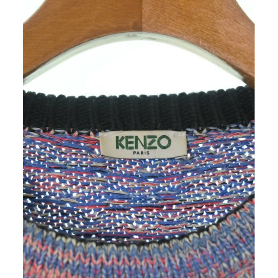 KENZO(ケンゾー)のKENZO ケンゾー ニット・セーター -(L位) 青xピンクx白(ミックス) 【古着】【中古】 メンズのトップス(ニット/セーター)の商品写真