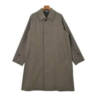 ユナイテッドアローズ(UNITED ARROWS)のUNITED ARROWS ステンカラーコート XL 茶系(千鳥格子) 【古着】【中古】(ステンカラーコート)