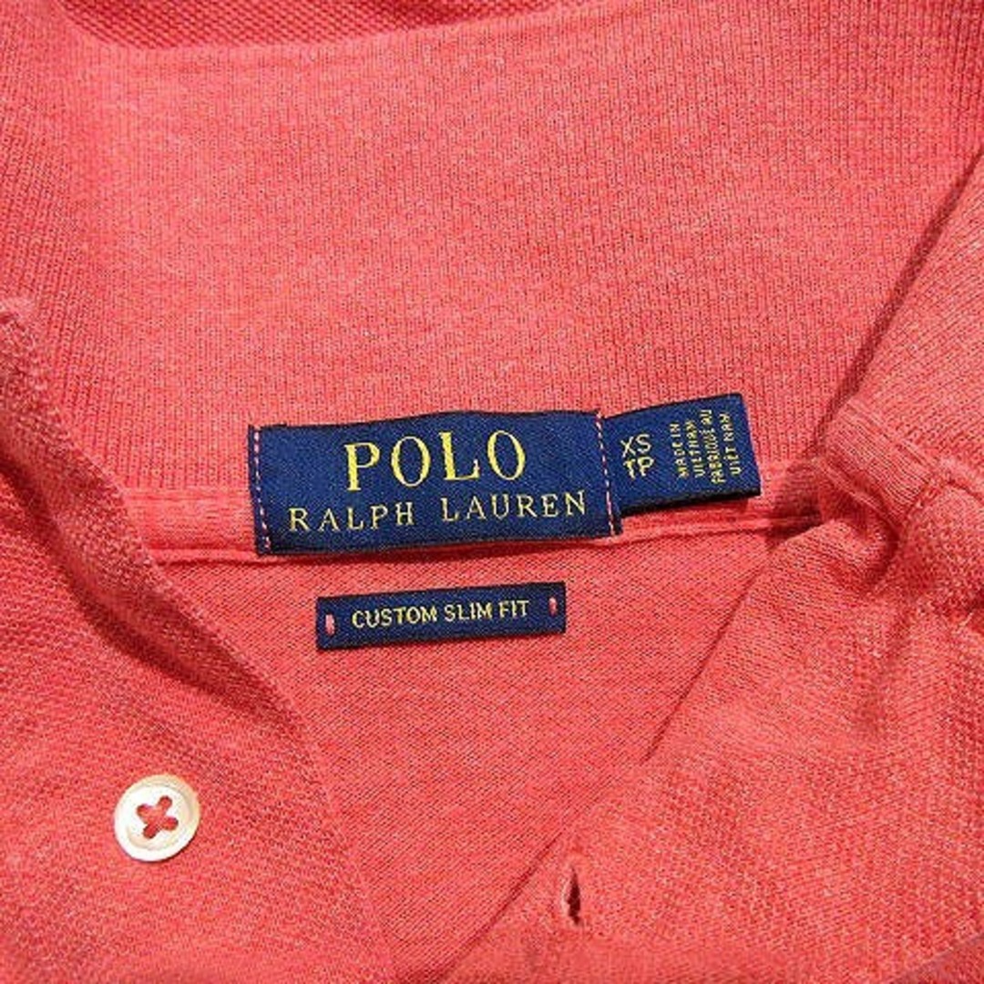 POLO RALPH LAUREN(ポロラルフローレン)のポロ ラルフローレン ポロシャツ 半袖 ロゴ刺繍 鹿の子 赤系 レッド系 XS メンズのトップス(ポロシャツ)の商品写真