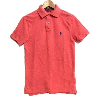 ポロラルフローレン(POLO RALPH LAUREN)のポロ ラルフローレン ポロシャツ 半袖 ロゴ刺繍 鹿の子 赤系 レッド系 XS(ポロシャツ)