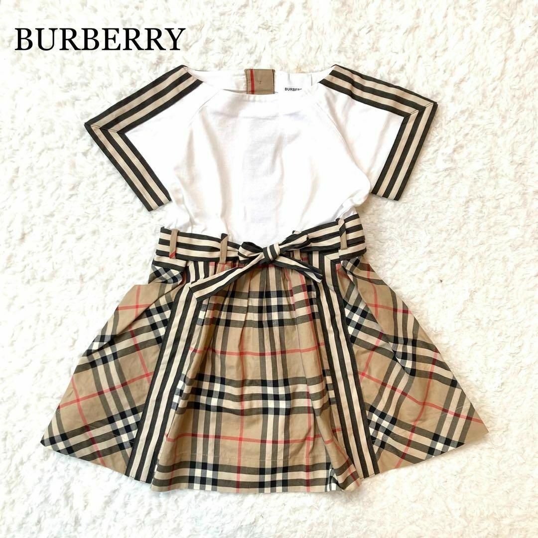 BURBERRY(バーバリー)の【美品】BURBERRY ワンピース 切替 ノバチェック キッズ 2Y キッズ/ベビー/マタニティのベビー服(~85cm)(ワンピース)の商品写真