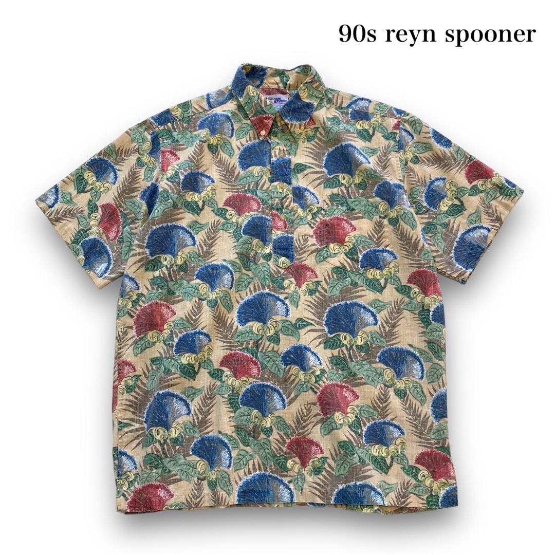 Reyn Spooner(レインスプーナー)の【reyn spooner】90s ビキニタグ レインスプーナー 半袖総柄シャツ メンズのトップス(シャツ)の商品写真