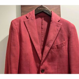 LARDINI - L.B.M 綿.麻 メッシュ アンコン 春夏 ジャケット 赤系 ルビアム