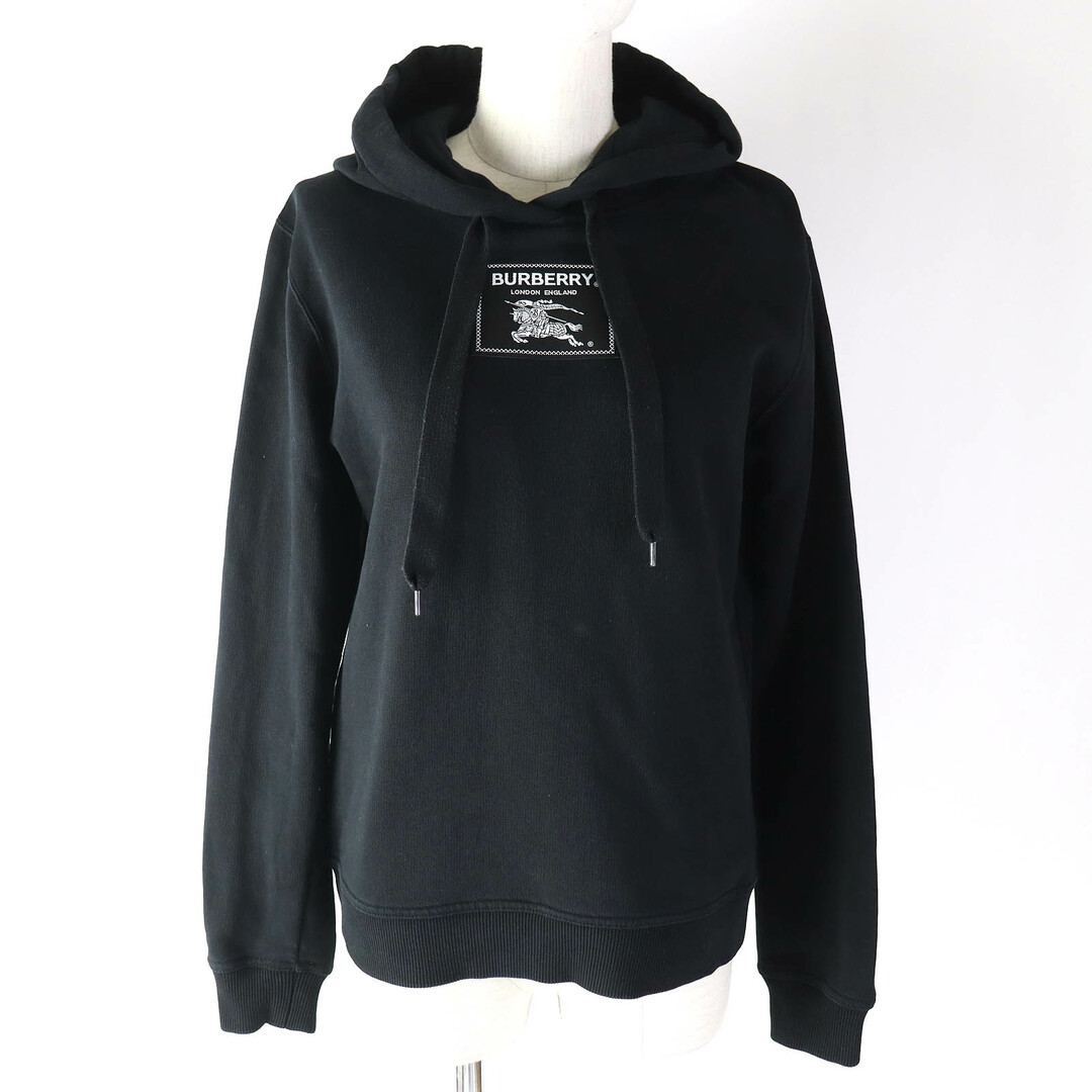 BURBERRY(バーバリー)の良品△BURBERRY バーバリー 2023年製 8063475 PRORSUM LABEL HOODIE ロゴ入り フーデッド スウェット パーカー ブラック M 正規品 レディース レディースのトップス(パーカー)の商品写真