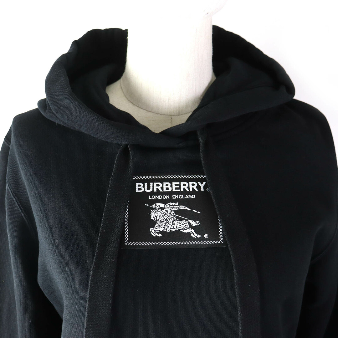 BURBERRY(バーバリー)の良品△BURBERRY バーバリー 2023年製 8063475 PRORSUM LABEL HOODIE ロゴ入り フーデッド スウェット パーカー ブラック M 正規品 レディース レディースのトップス(パーカー)の商品写真