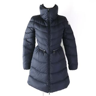 モンクレール(MONCLER)の良品△MONCLER モンクレール MIRIELON ミリエロン  ロゴワッペン付き ジップアップ ダウンコート ネイビー 00 ハンガー付き 正規品 レディース(ダウンコート)