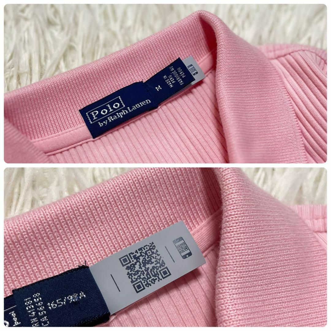 POLO RALPH LAUREN(ポロラルフローレン)のm867　新作Polo RALPH LAUREN　長袖リブニット　刺繍ポロシャツ レディースのトップス(ポロシャツ)の商品写真