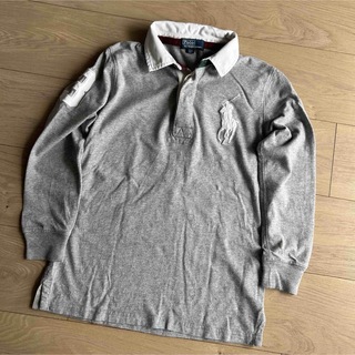ポロラルフローレン(POLO RALPH LAUREN)のポロラルフローレン　ラガーシャツ　ビッグポニー　キッズ　130 グレー　白襟(Tシャツ/カットソー)