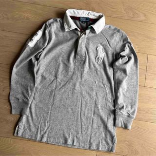 ポロラルフローレン(POLO RALPH LAUREN)のポロラルフローレン　ラガーシャツ　ビッグポニー　キッズ　130 グレー　白襟(Tシャツ/カットソー)