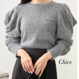 フーズフーチコ(who's who Chico)の新品 Chico クルーネックパワショルニット(ニット/セーター)