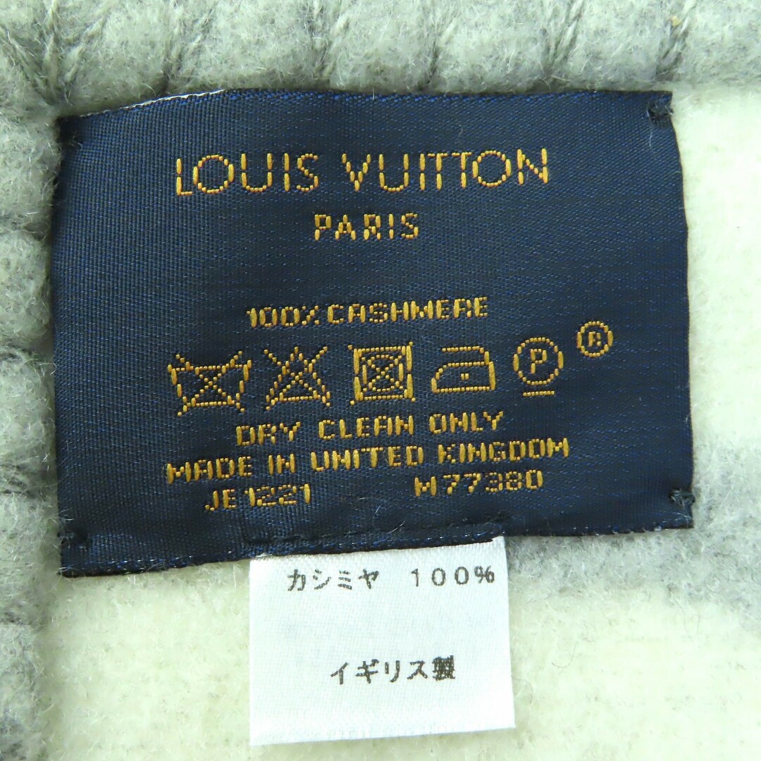 LOUIS VUITTON(ルイヴィトン)の極美品△LOUIS VUITTON ルイヴィトン 2021年製 M77380 エシャルプ・スィートドリーム カシミヤ100％ ロング マフラー ライトグレー 箱付き 英国製 正規品 レディース レディースのファッション小物(マフラー/ショール)の商品写真