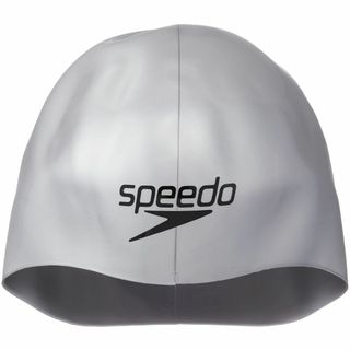 【色:シルバー/ブラック_サイズ:S】Speedo(スピード) スイムキャップ (その他)