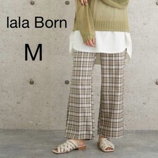 lala Born  チェックパンツ　M  ベージュ(カジュアルパンツ)