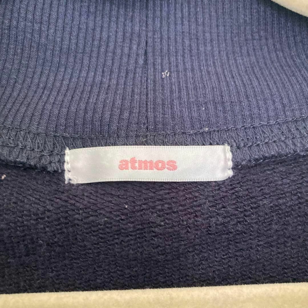 【atmos】　アトモス　スウェット　ショート丈　刺繍ロゴ　トップス　ネイビー レディースのトップス(トレーナー/スウェット)の商品写真