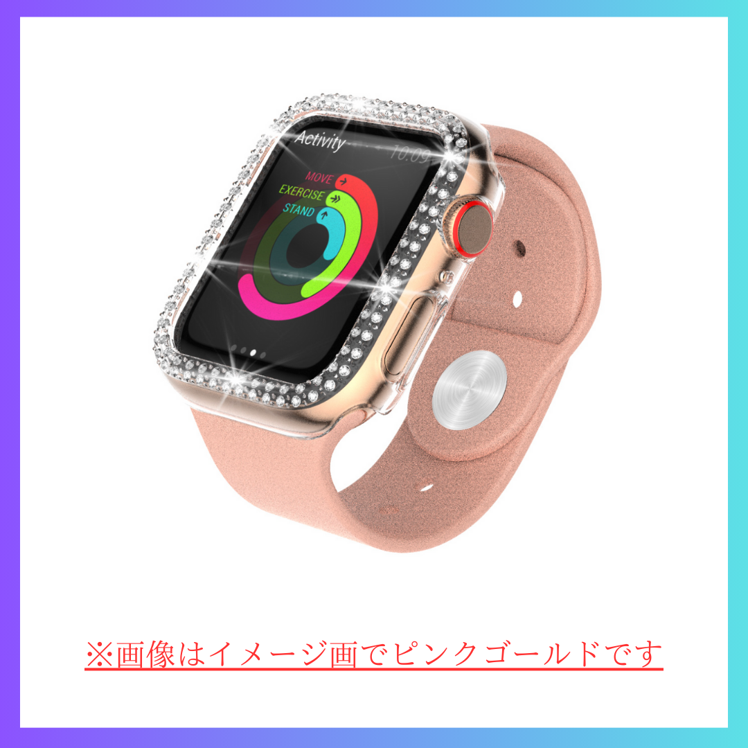 シルバー Apple Watch 7/8/9 41mm キラキラカバー ケース レディースのファッション小物(腕時計)の商品写真