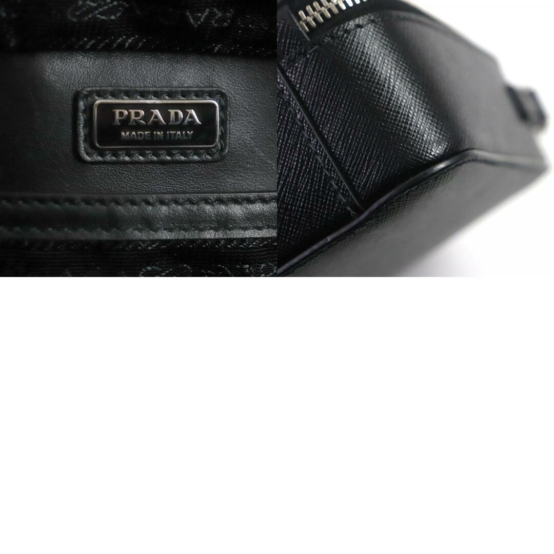 PRADA(プラダ)の美品▼PRADA プラダ 2VH069 ブリック トライアングルロゴ サフィアーノレザー 2WAY ショルダーバッグ ブラック シルバー金具 イタリア製 メンズ メンズのバッグ(ショルダーバッグ)の商品写真