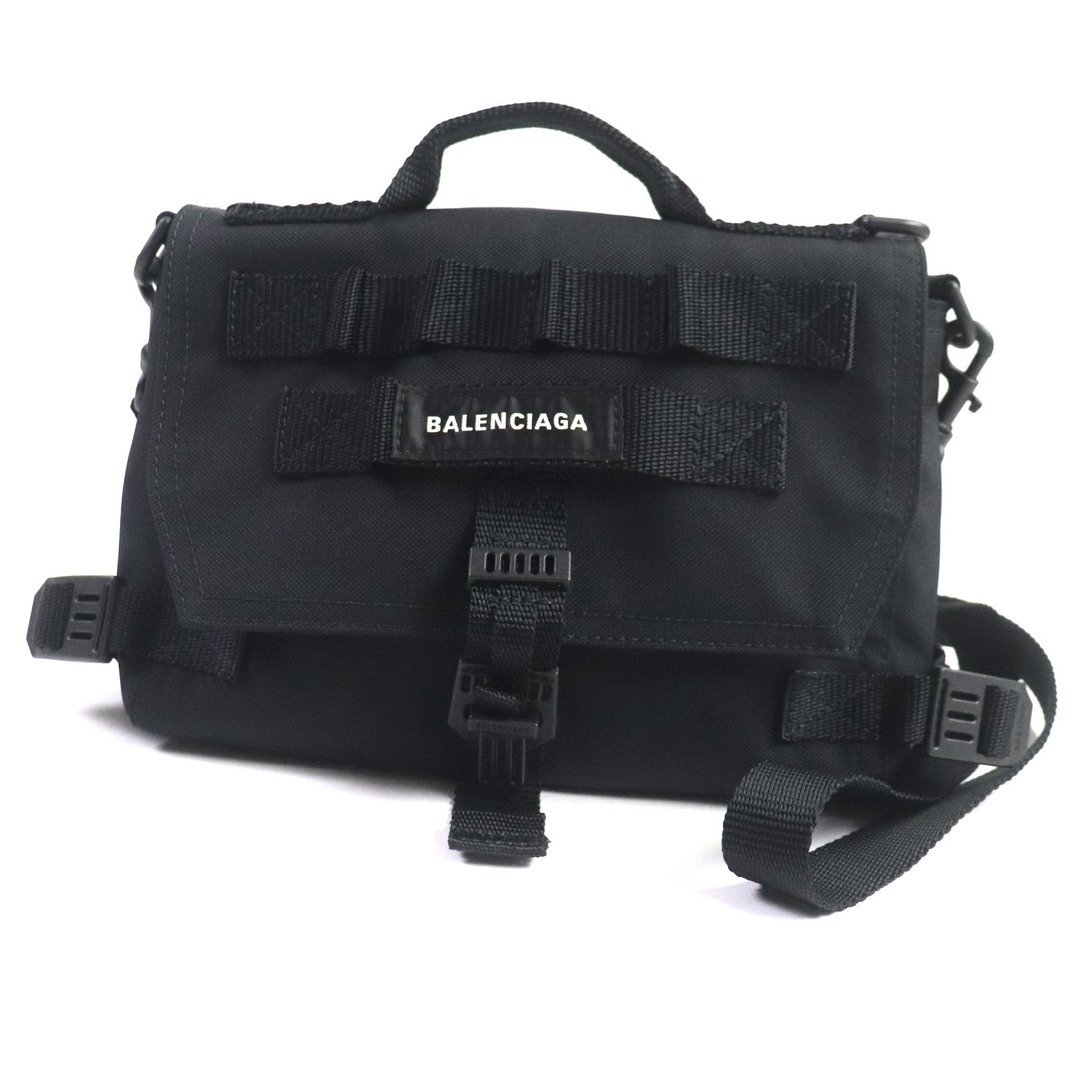 極美品▼BALENCIAGA バレンシアガ 656106 ARMY MESSENGER アーミー メッセンジャー ロゴ入り ショルダーバッグ ブラック  保存袋付き イタリア製 メンズ | フリマアプリ ラクマ