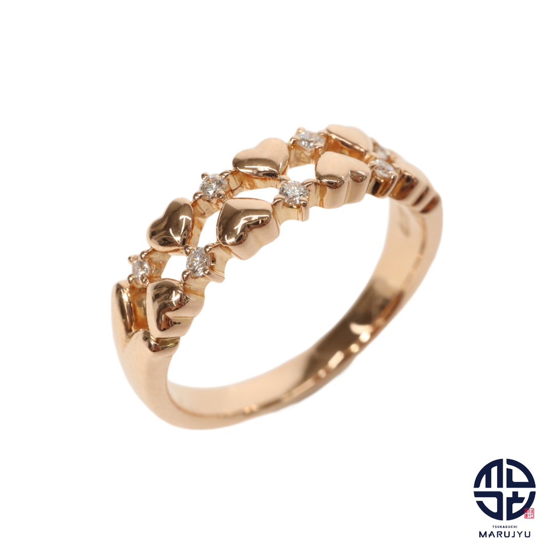 TASAKI(タサキ)のTASAKI タサキ 田崎 K18PG 18金ピンクゴールド ハート ダイヤモンド ダイヤ0.07ct リング 指輪 約13号 ジュエリー アクセサリー ブランド レディースのアクセサリー(リング(指輪))の商品写真