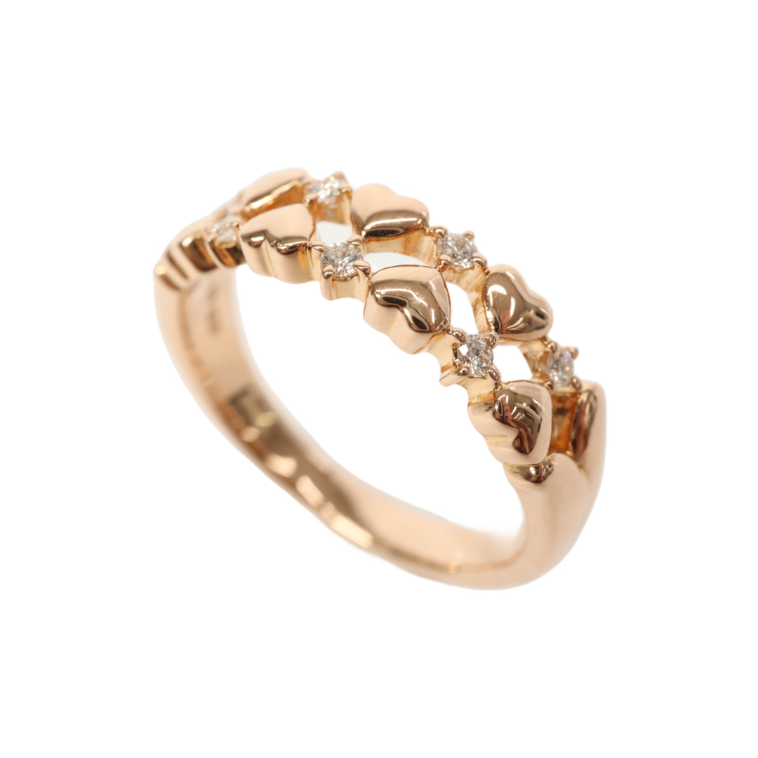 TASAKI(タサキ)のTASAKI タサキ 田崎 K18PG 18金ピンクゴールド ハート ダイヤモンド ダイヤ0.07ct リング 指輪 約13号 ジュエリー アクセサリー ブランド レディースのアクセサリー(リング(指輪))の商品写真