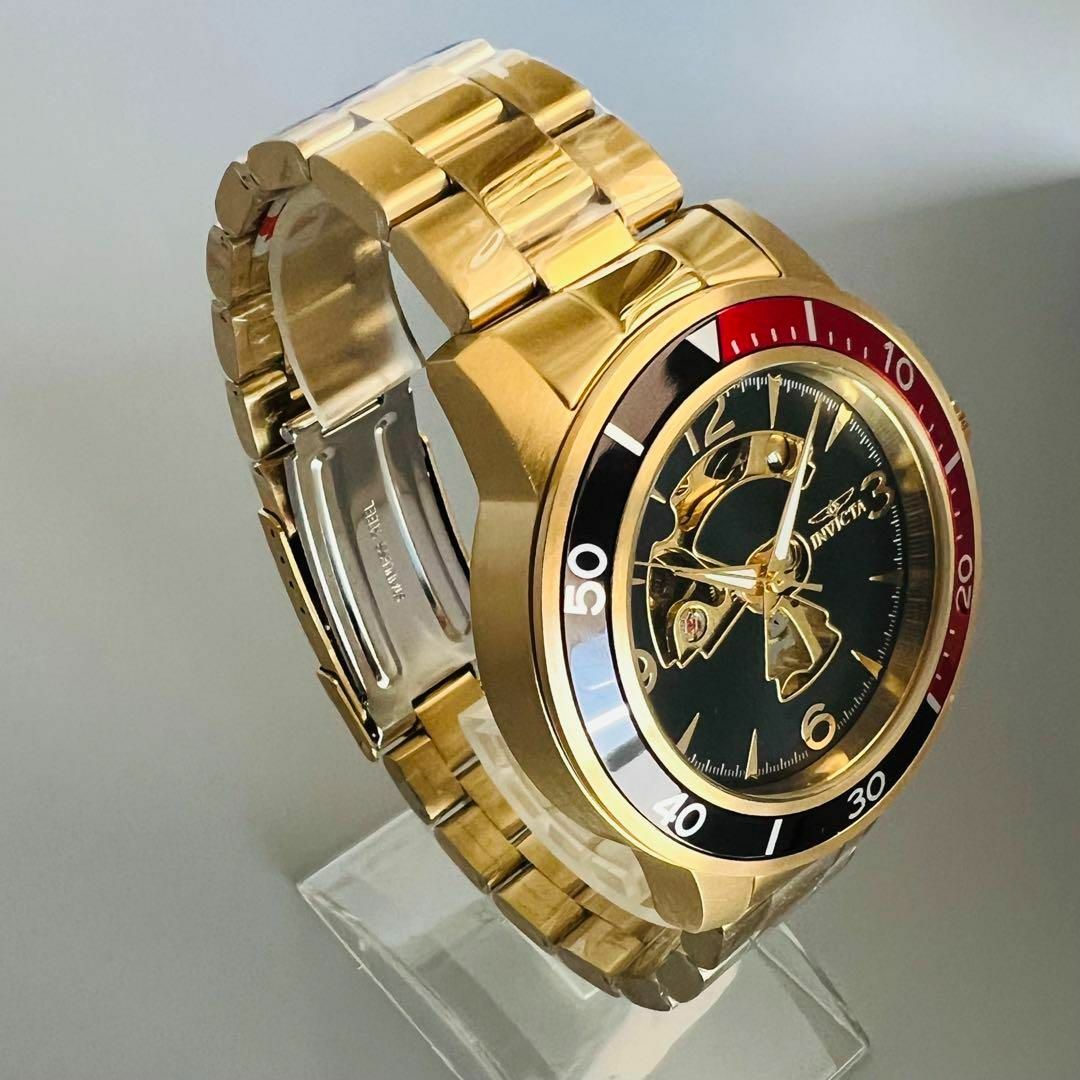 INVICTA(インビクタ)のインビクタ 腕時計 自動巻き ブラック メンズ ケース 新品 スケルトン レッド メンズの時計(腕時計(アナログ))の商品写真
