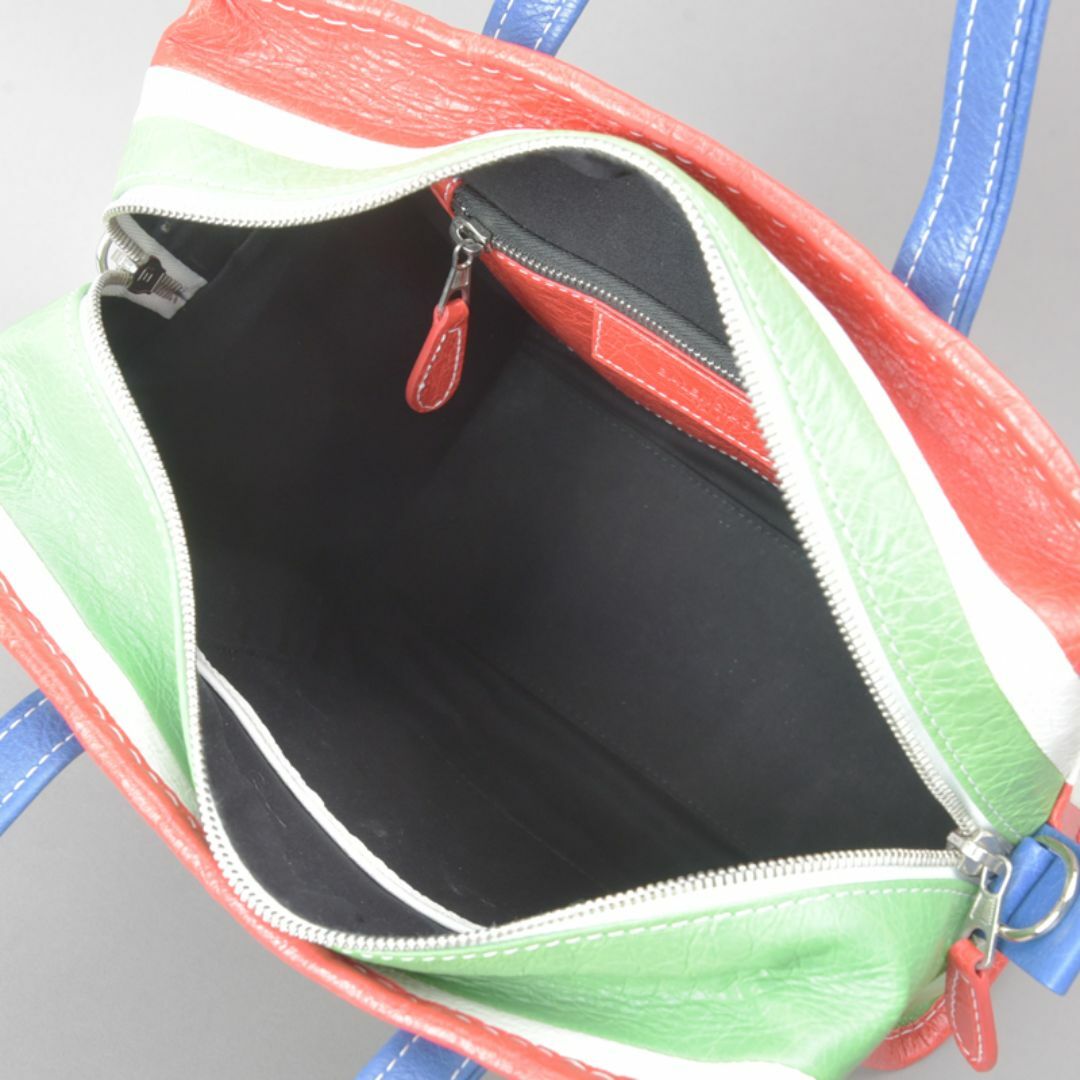 Balenciaga(バレンシアガ)の未使用に近い◇バレンシアガ バザールショッパーS ハンドバッグ レザー 緑 青 メンズのバッグ(トートバッグ)の商品写真