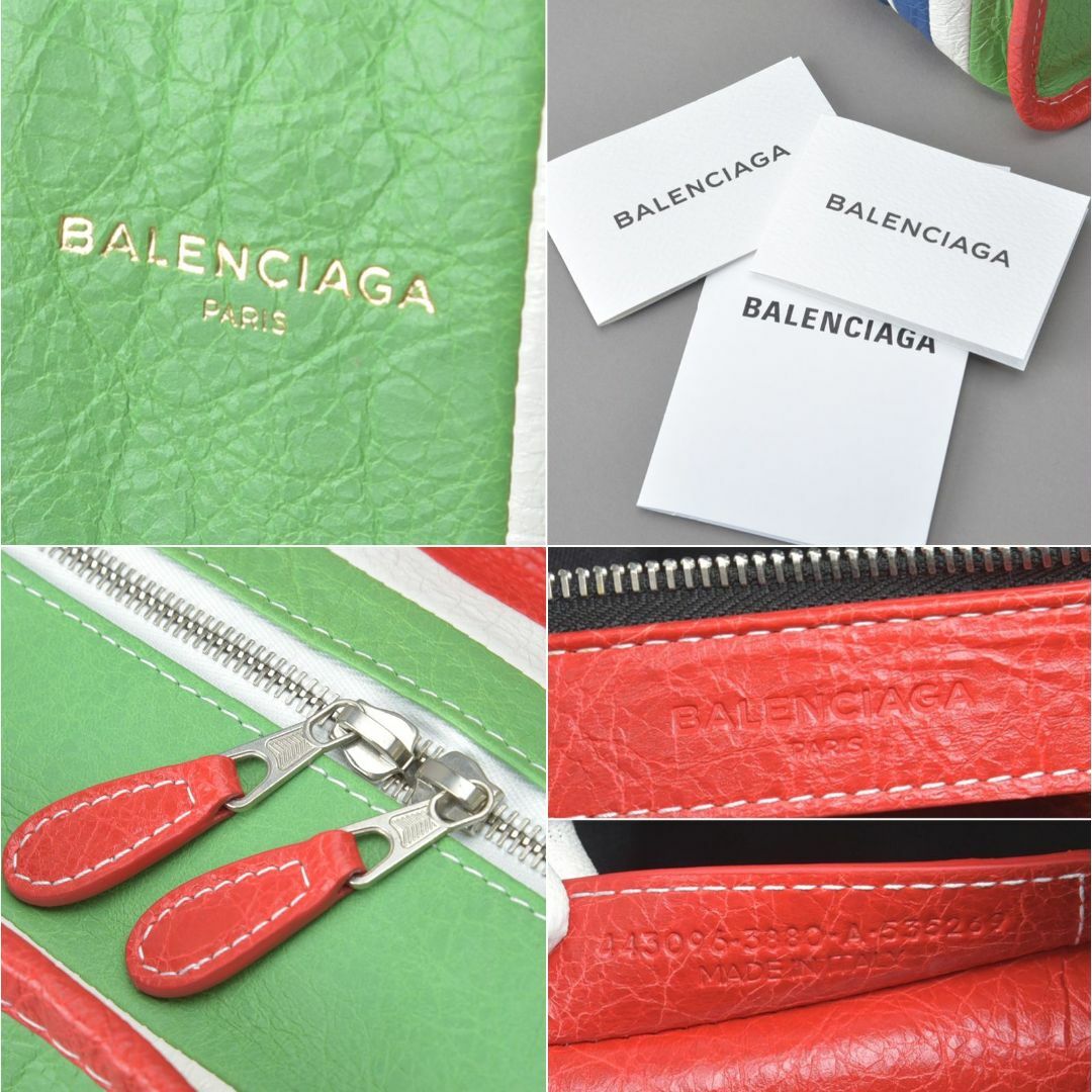 Balenciaga(バレンシアガ)の未使用に近い◇バレンシアガ バザールショッパーS ハンドバッグ レザー 緑 青 メンズのバッグ(トートバッグ)の商品写真