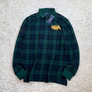 ポロラルフローレン(POLO RALPH LAUREN)の【新品未使用】ポロ ラルフローレン　長袖ポロシャツ　3 ビッグポニー　チェック柄(ポロシャツ)