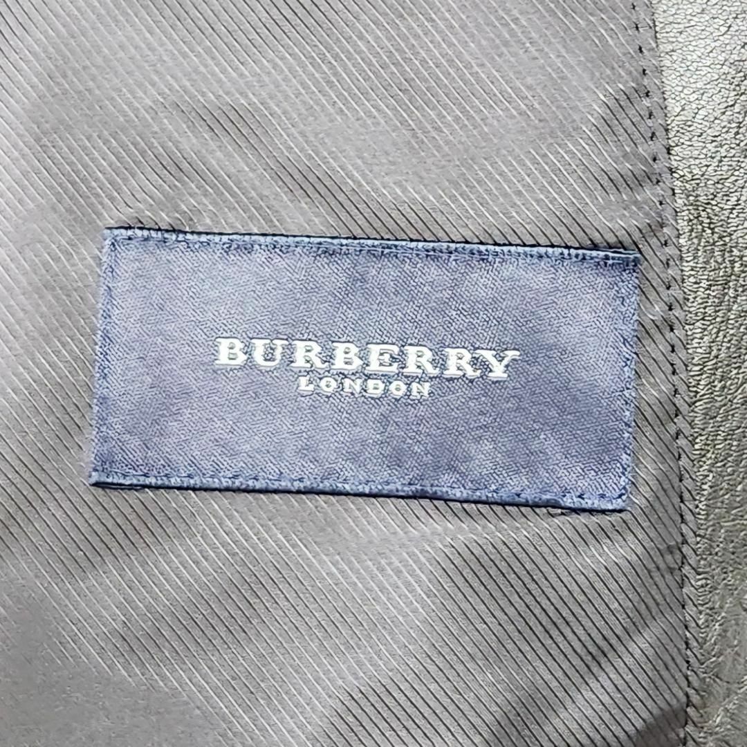 BURBERRY(バーバリー)の極上 バーバリーロンドン ラムレザージャケット L ロゴ刻印ボタン メンズ 黒 メンズのジャケット/アウター(レザージャケット)の商品写真