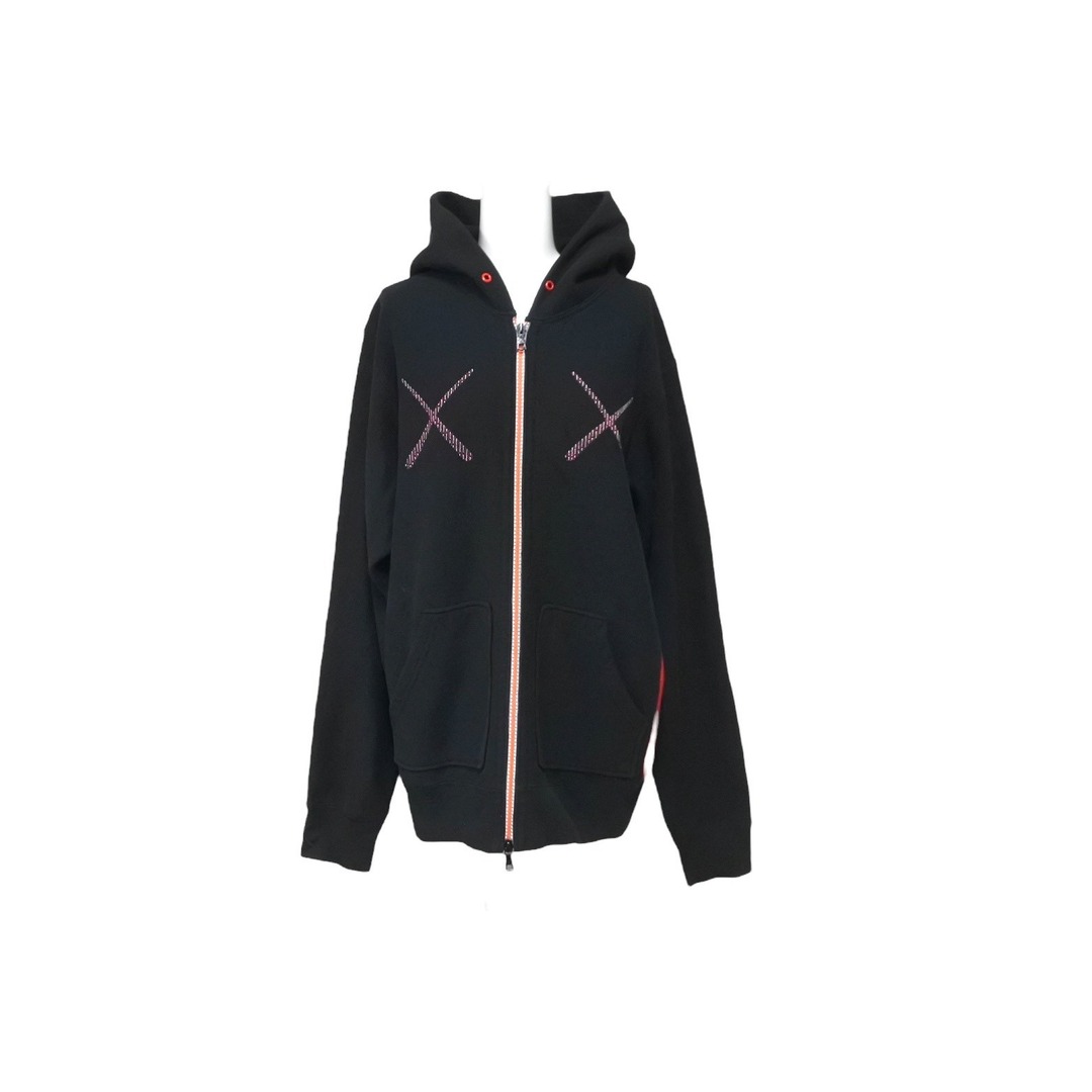 Original Fake × KAWS オリジナルフェイク × カウズ 歯形 パーカー ブラック レッド フーディ― サイズ3 良品 中古 62637 レディースのトップス(パーカー)の商品写真