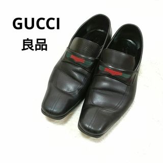 グッチ(Gucci)の【良品】GUCCI グッチ  ローファー  シェリーライン　ブラック(ドレス/ビジネス)