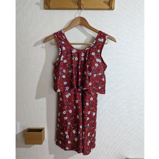 TeddyShop 花柄 水着 レッド L(9号)(水着)