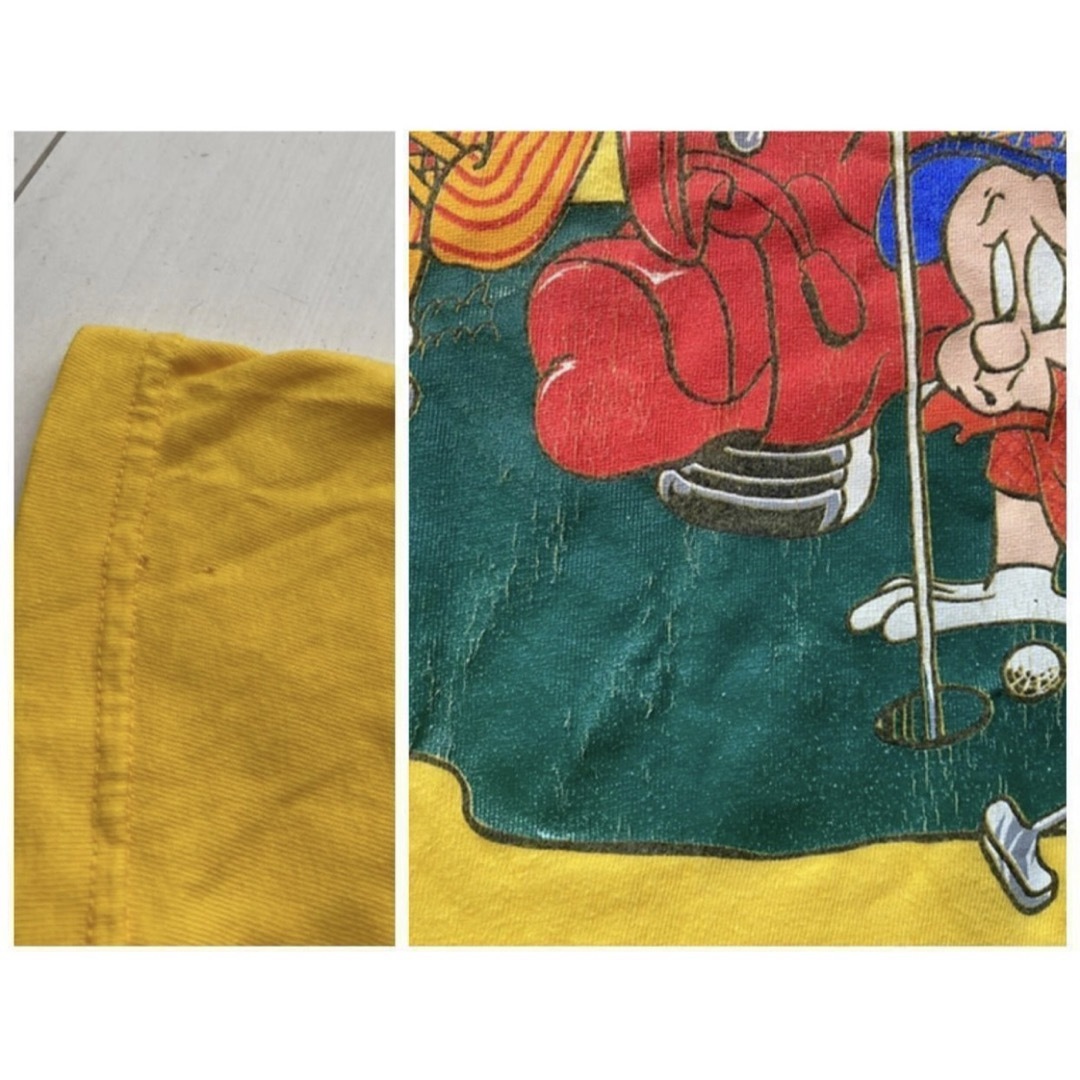 VINTAGE(ヴィンテージ)の90s looney tunes Warner movie 黄 Tシャツ XL メンズのトップス(Tシャツ/カットソー(半袖/袖なし))の商品写真