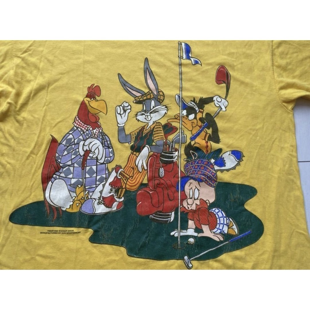 VINTAGE(ヴィンテージ)の90s looney tunes Warner movie 黄 Tシャツ XL メンズのトップス(Tシャツ/カットソー(半袖/袖なし))の商品写真