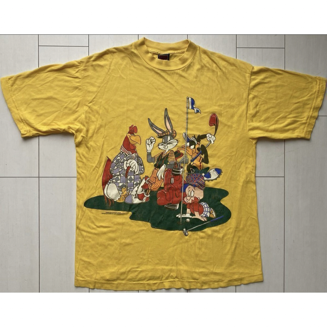 VINTAGE(ヴィンテージ)の90s looney tunes Warner movie 黄 Tシャツ XL メンズのトップス(Tシャツ/カットソー(半袖/袖なし))の商品写真